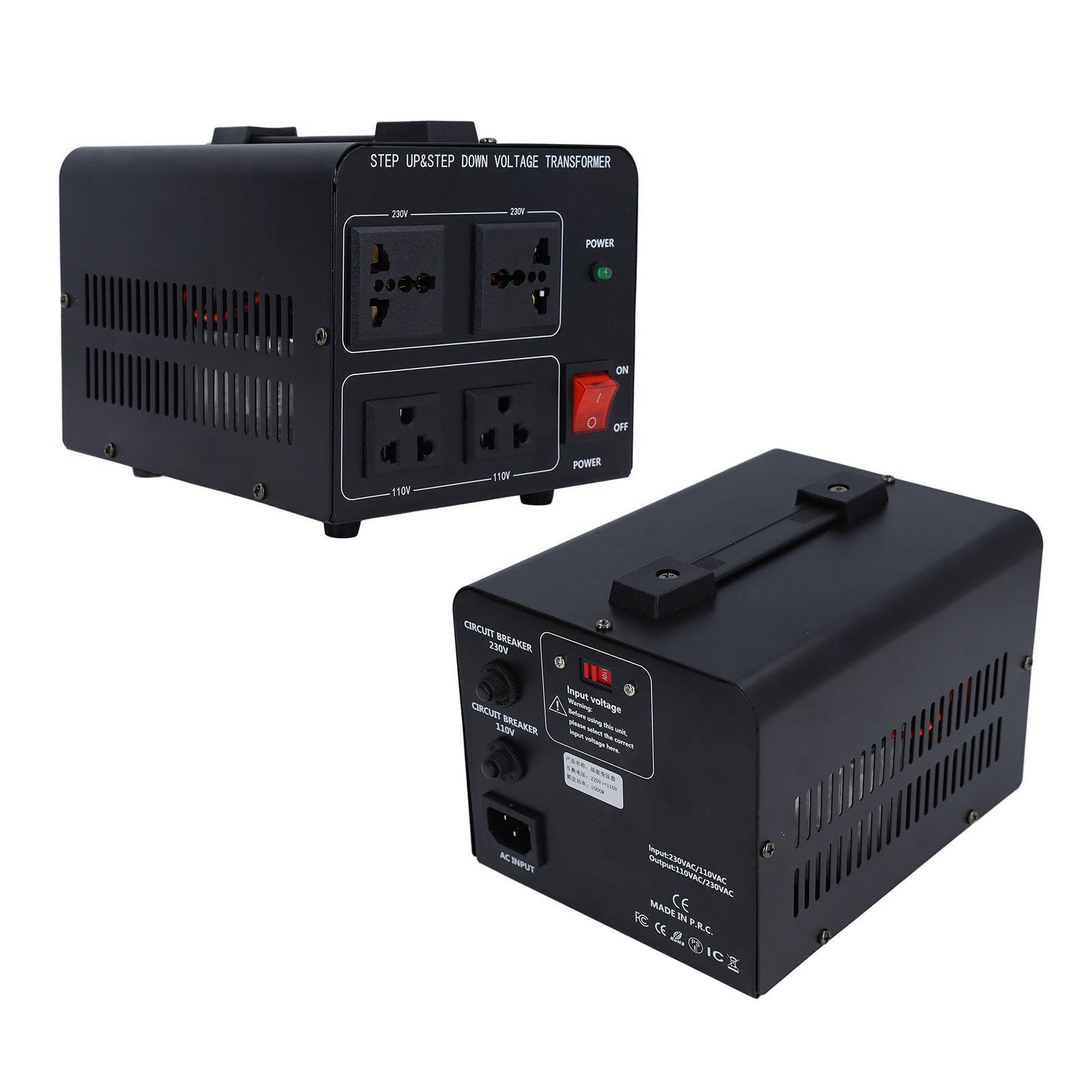 Przetwornica napięcia o mocy 1000 W — zasilacz prądu przemiennego z funkcją automatycznego rozpoznawania i uniwersalnym interfejsem do jednofazowego sprzętu elektrycznego —