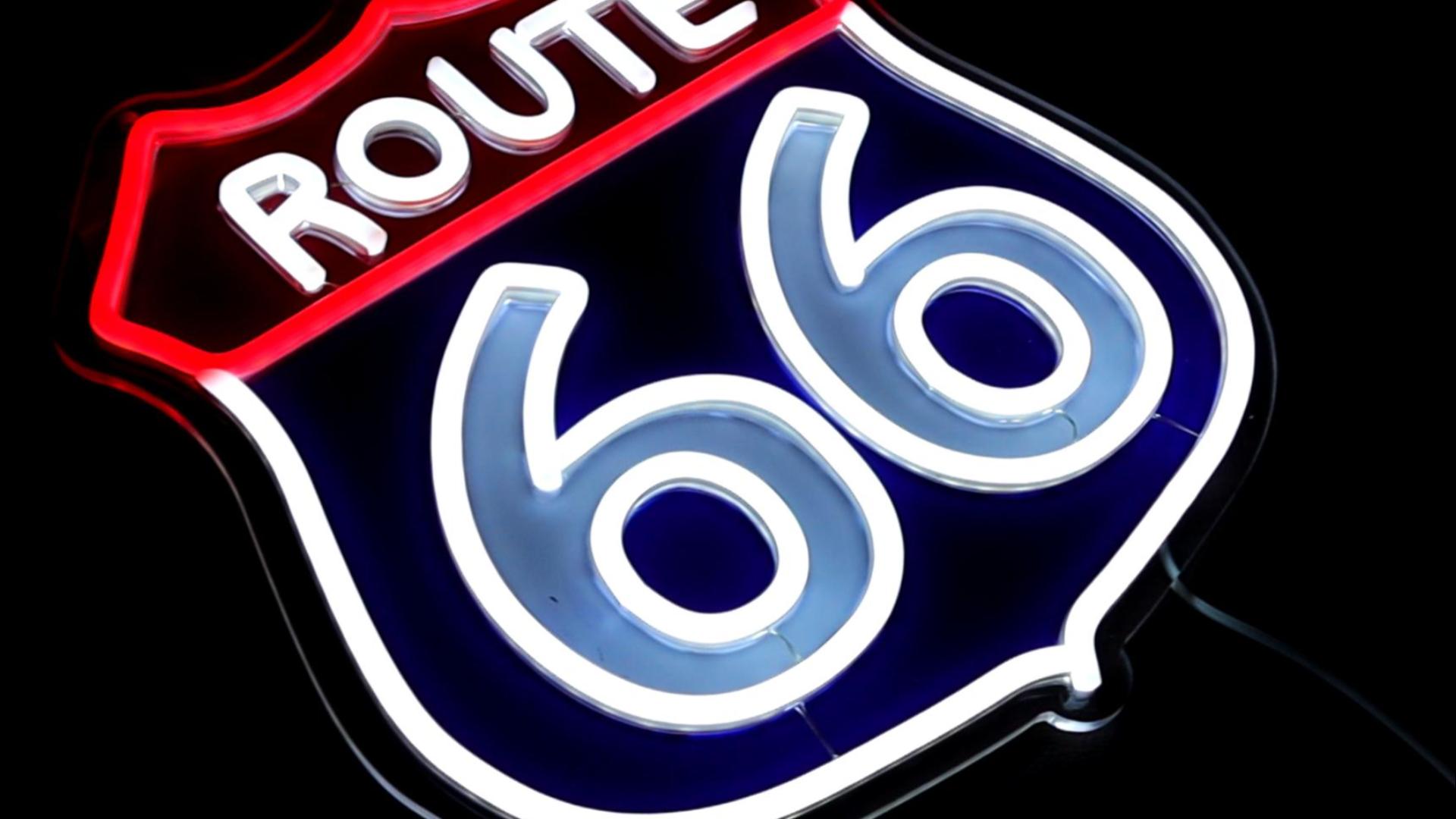 WittyRhE Route 66 Neon Signs,LED Vintage 66 Road Lights, Room
