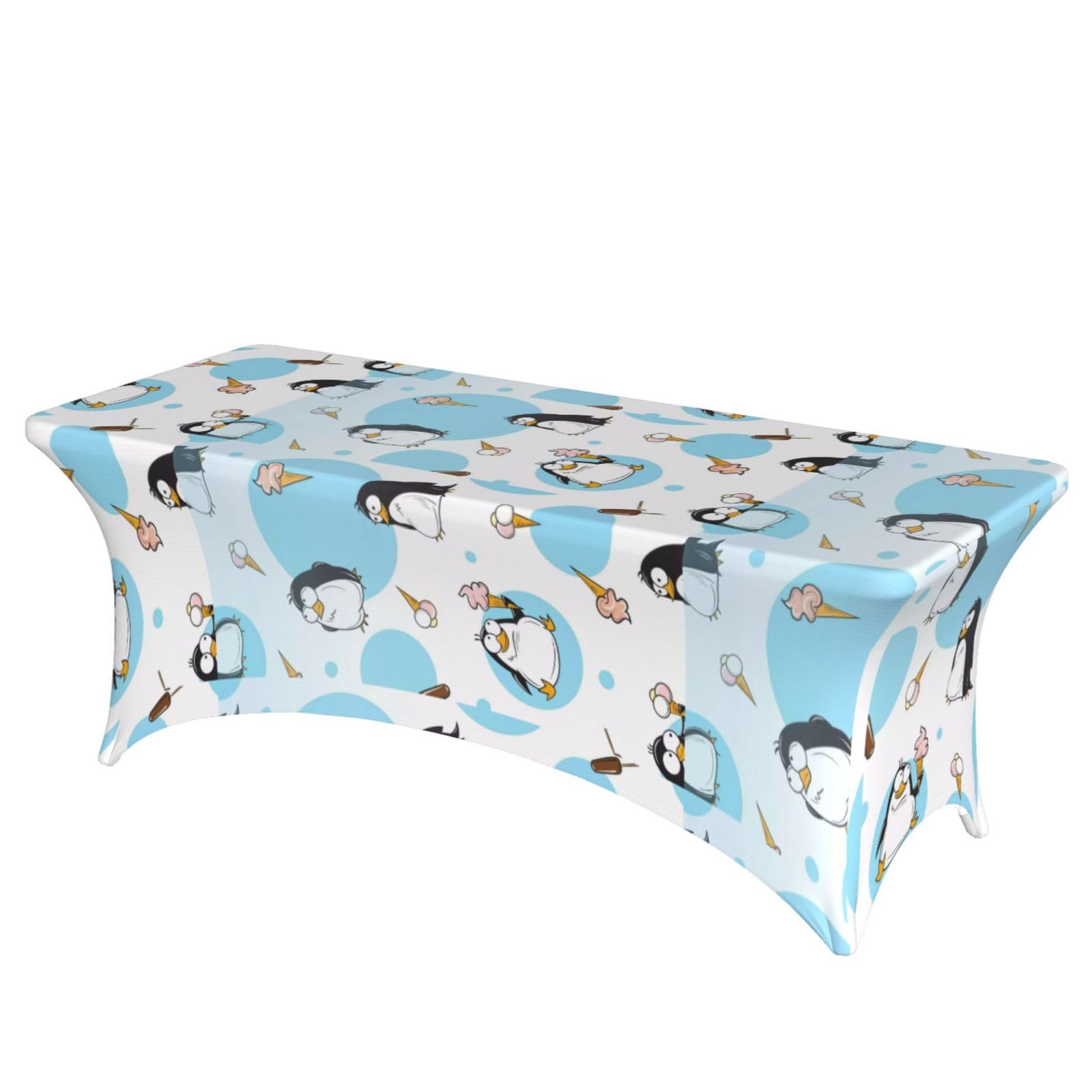 ERCgad Cute Penguins Print Rectangular Tablecloth Dining Banquet Party Events Home Celebration Table Cover