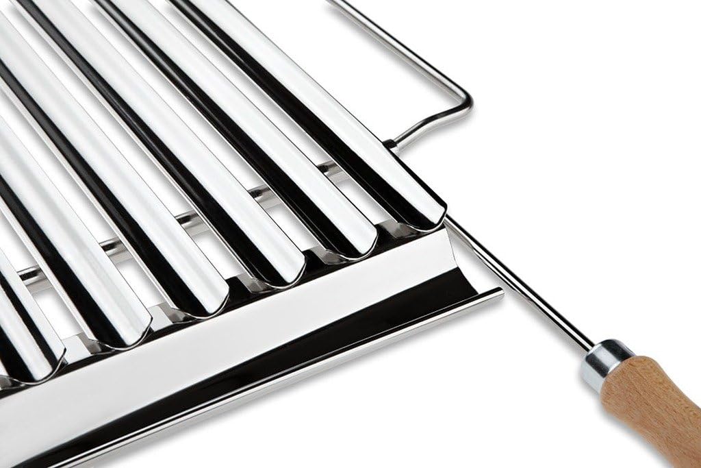 BIO Griglia Barbecue Inox Regolabile 50–70 × 42 cm con Manici | Versione regolabile con manici
