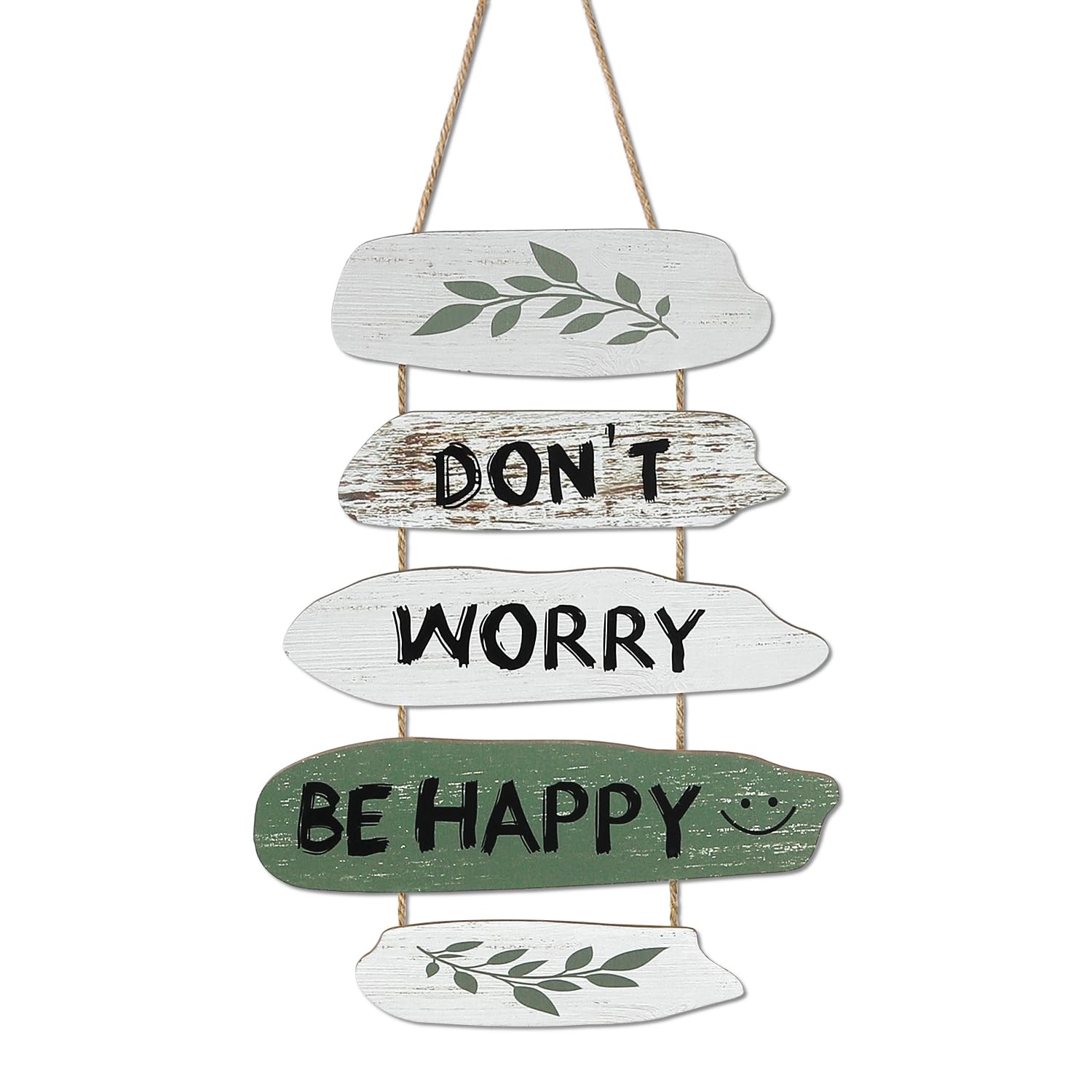 Dazzlewall 5Pcs Inspirational Quote Wooden Hanging Sign,Boho Botanical Olive Leaves Wall Plaque Rustic House Wall Decor for Home Living Room Bedroom Decor New Home Gifts 33x24 cm