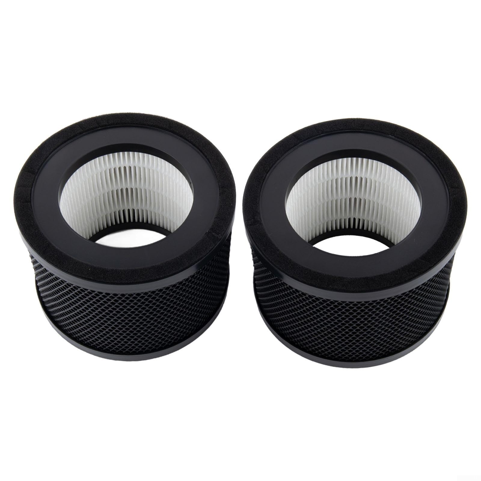 2 Stück Luftreiniger-Filter Ersatz kompatibel mit TaoTronics für TT-AP001 | effizient für HEPA-Stil Elemente für Zuhause Küche | für einfache Installation | Schwarz | 15 x 15 x 10,5 cm