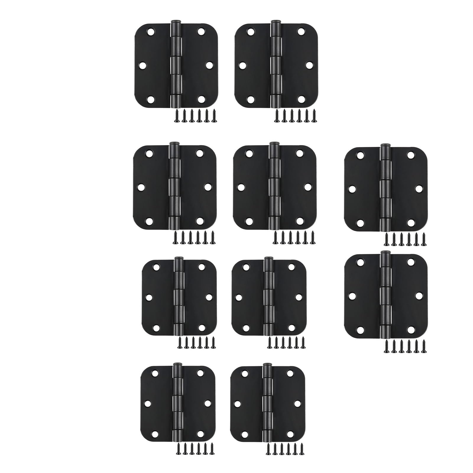 Pjfcewfdgx Black-10Pcs Hinge 3.5 Inch Radius Fitting
