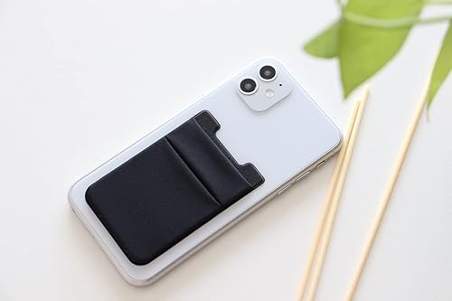 Miniatura 9 de Fulgamo Paquete de 2 bolsillos adhesivos para teléfono, funda de cartera para teléfono celular, tarjetas de créditotarjetero de identificación