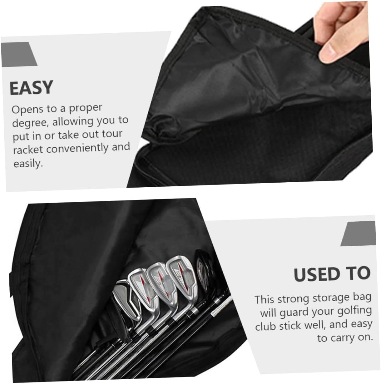 Generic Portable Single Shoulder Golf Bag Multi Function Golf Club Carrier Wear Resistant Golf Travel Bag for Clubs