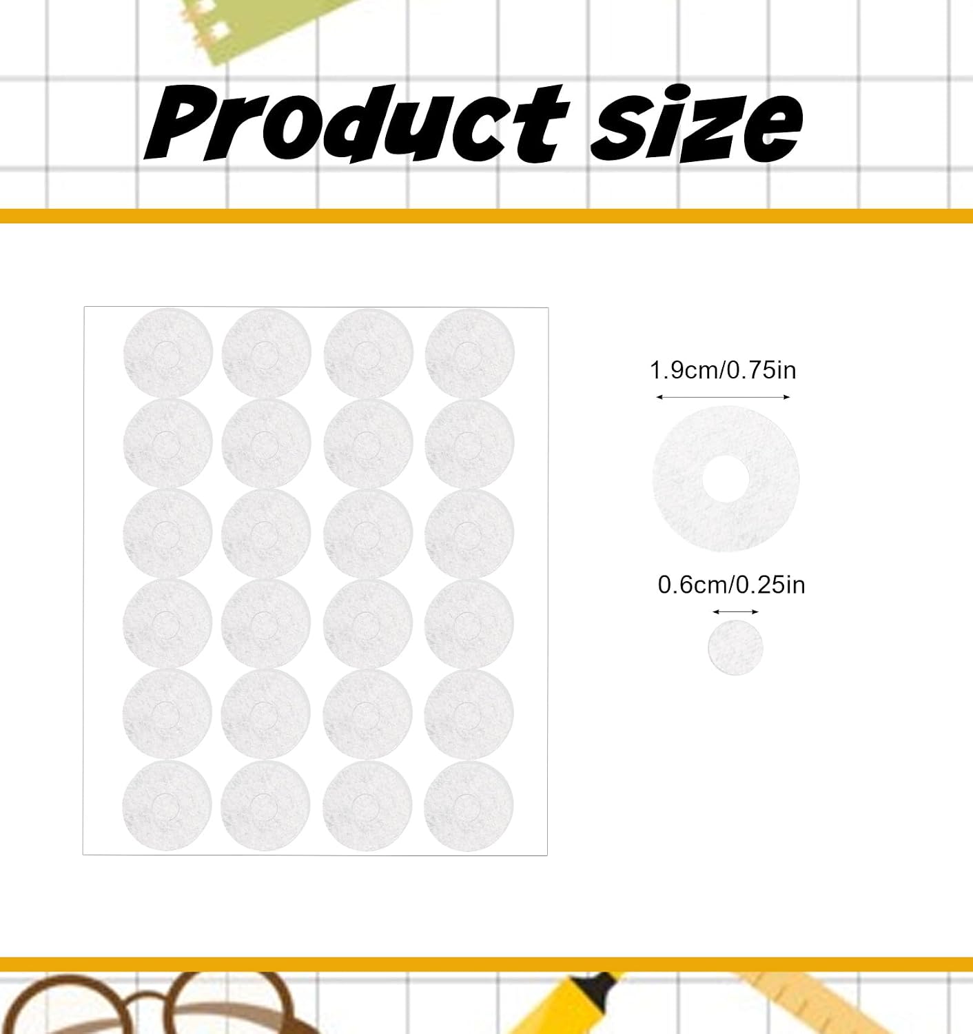 48 Pcs True Grips for Quilting Rulers, Grip Strips for Quilting Rulers Adhesive Backing Rings for Quiltings Ruler, Ruler Grip Rings for Sewing, Reusable Non-Slip Quiltings Holders
