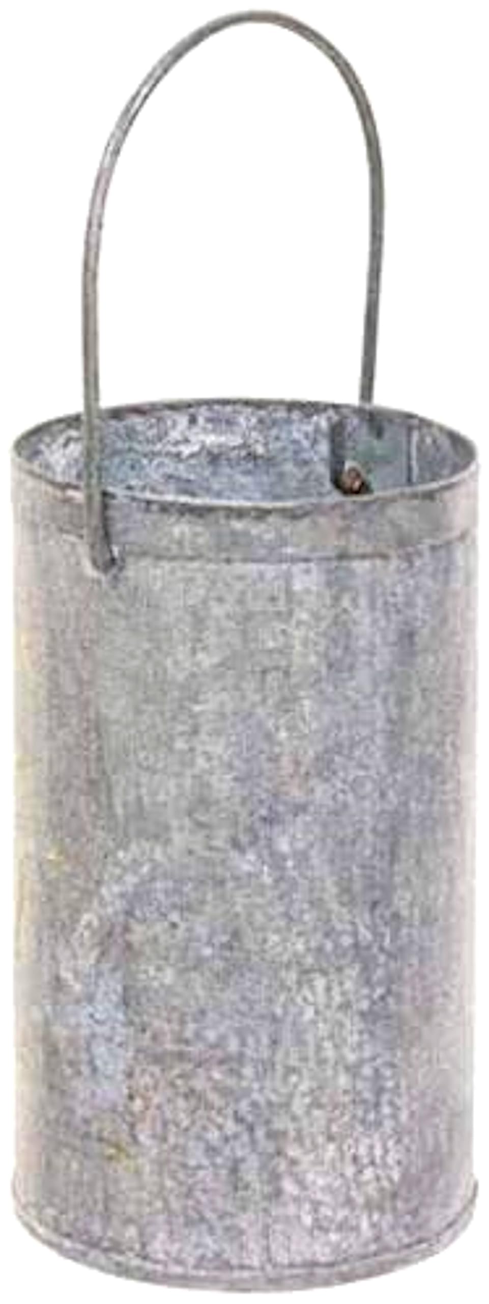 The Bridge CollectionMiniature Galvanized Buckets - Rustic Buckets and Pails with Weathered Finish - Indoor Outdoor Tin Buckets with Handles for Cottage, Vintage Home Decor - Farmhouse, Vintage Decor