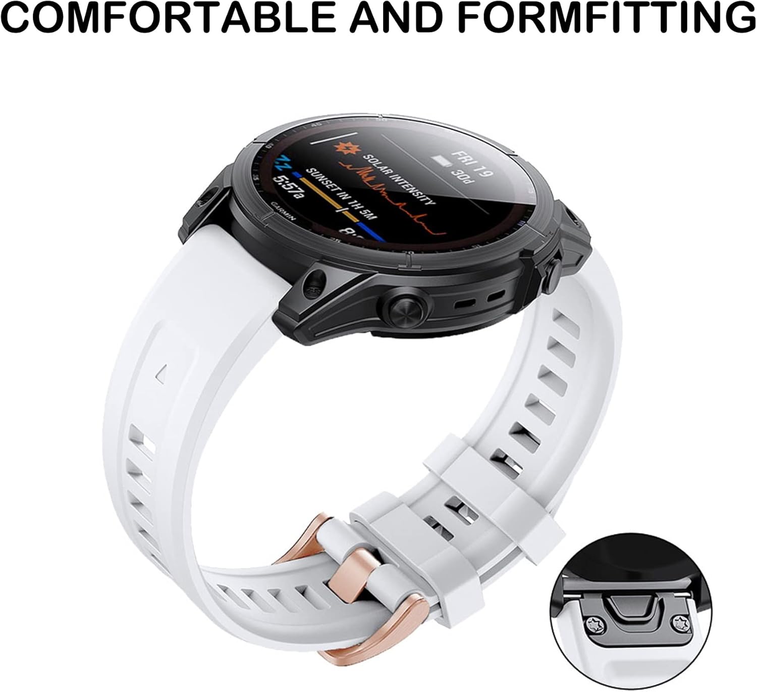 CZKE for Garmin Fenix 7S 6S 5S Watchband 20mm Bracelet Rose Gold Buckle for Fenix 6s Pro 5s Plus Silicone Quick Replacement Wrist Straps (Color : Green Blue, Size : for Fenix 7S)