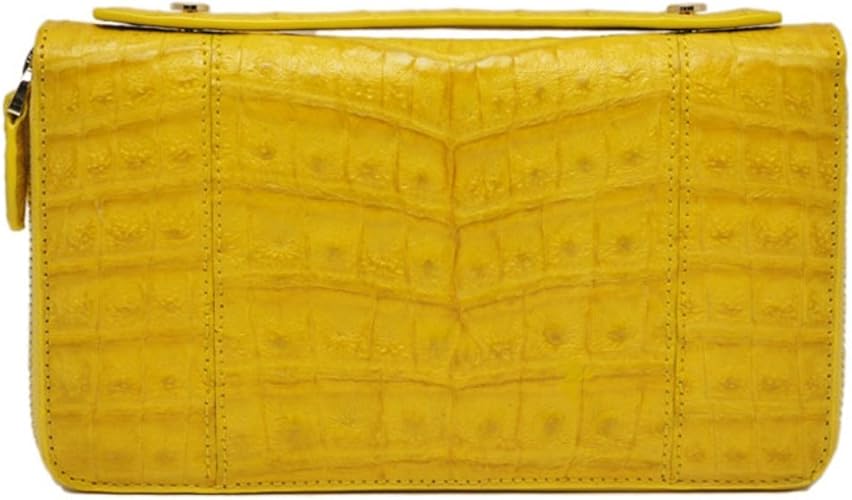 Amazon ロメオジリ Romeo Gigli R Croco クロコ ハンドル付きダブルファスナー財布 ダブルzipマルチポーチ イエロー Ferry 並行輸入品 財布