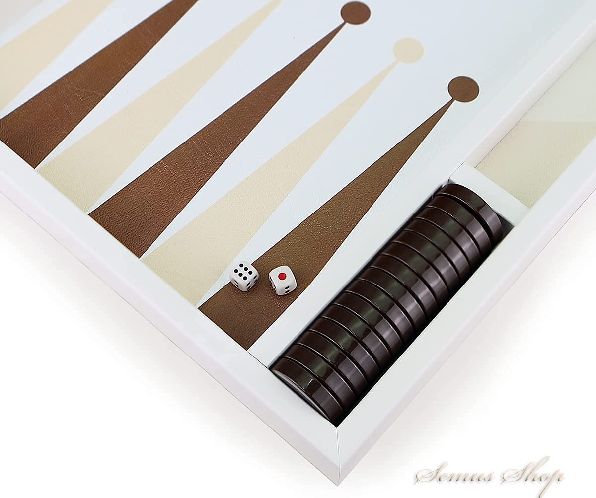 Luxus Designer Backgammon Tavla XXL Gesellschaftsspiele Trend Brown