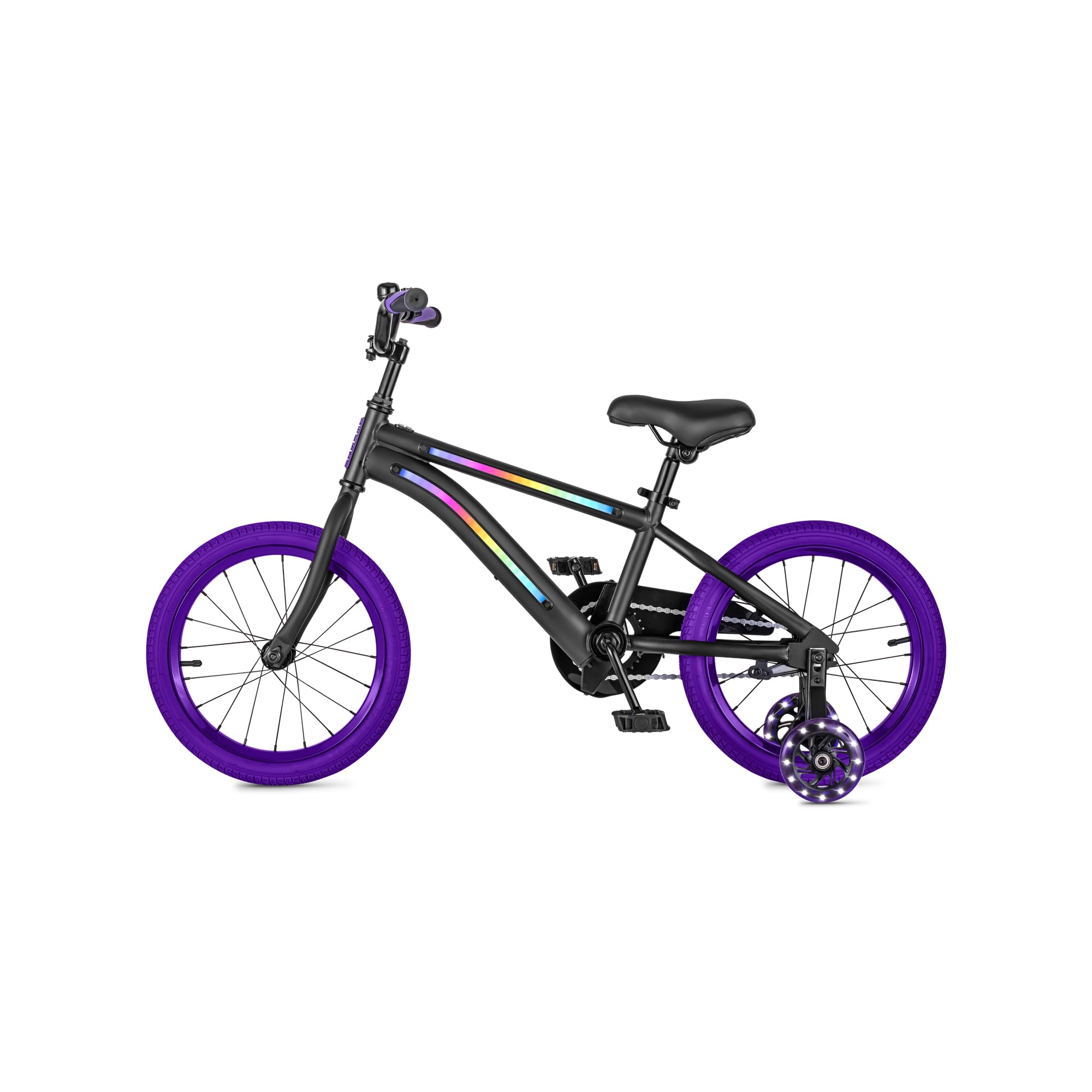 Photo 1 of ***PARTS ONLY*** Jetson Light Rider Kids’ Light-up Unisex Bike, LED Light-up Frame, 3 Different Light Modes, Adjustable Seat Height, 16" Rubber Tires, Kinetic Light-Up Training Wheels, Purple, JLRM16-PBK
