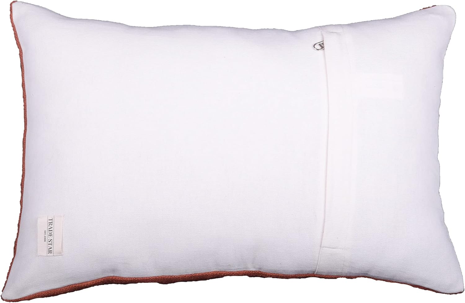Trade Star Decorative Handwoven Sofa Pillow Case Handloomed Cushion Case 100% Cotton Throw Pillow Cover for Living Room Indian Spring Pillow Cover Fall Decor Case (Rust Snow 12X18 INCHES)