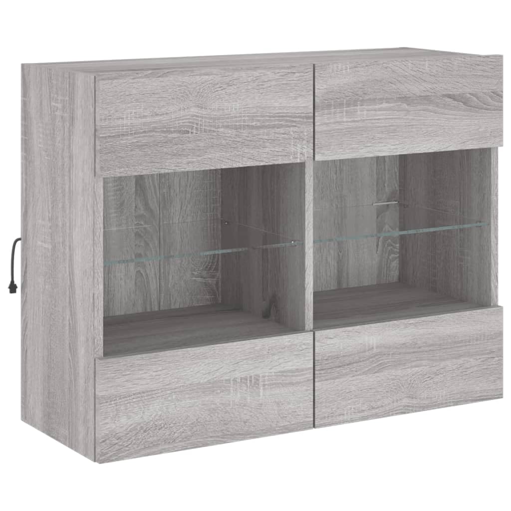 LED RGB drewnopochodny wisząca szafka TV 78 5x30x60 5 cm szary