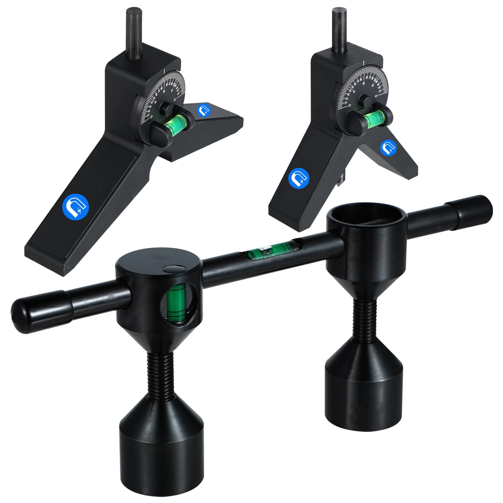 Magnetischer Zentrierkopf, Pipefitter-Werkzeuge, Y-Form mit verstellbarem Zifferblatt, Blasen-Winkelmesser, Flanschausrichtung, passend für Flansche mit Löchern von 1,27 cm bis 4,8 cm
