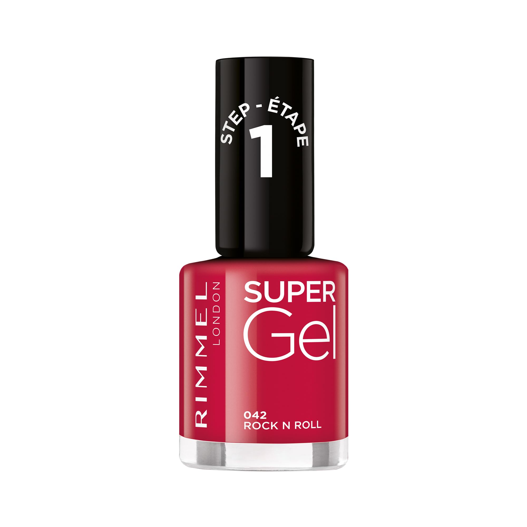 Rimmel Super Gel, 42 Rock N Roll, Long-Lasting Nail Polish, Glazed Finish, Easy Application, Gel-like Manicure, Chip Resistant, Clean Formula, 12ml