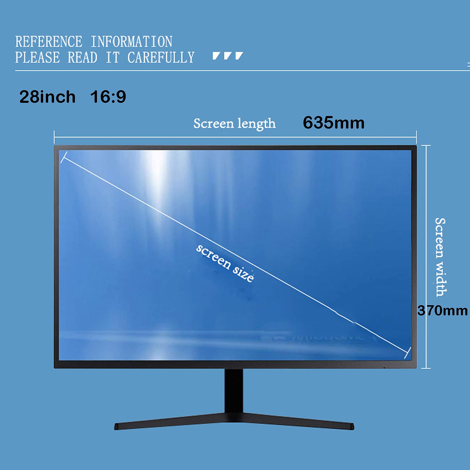 Protector De Pantalla para Pantalla De Escritorio Fácil De Colgar, Bloquear La Luz Azul UV Rayos, Proteger Los Ojos, Adecuado para 28 Pantallas(635 X 370mm)