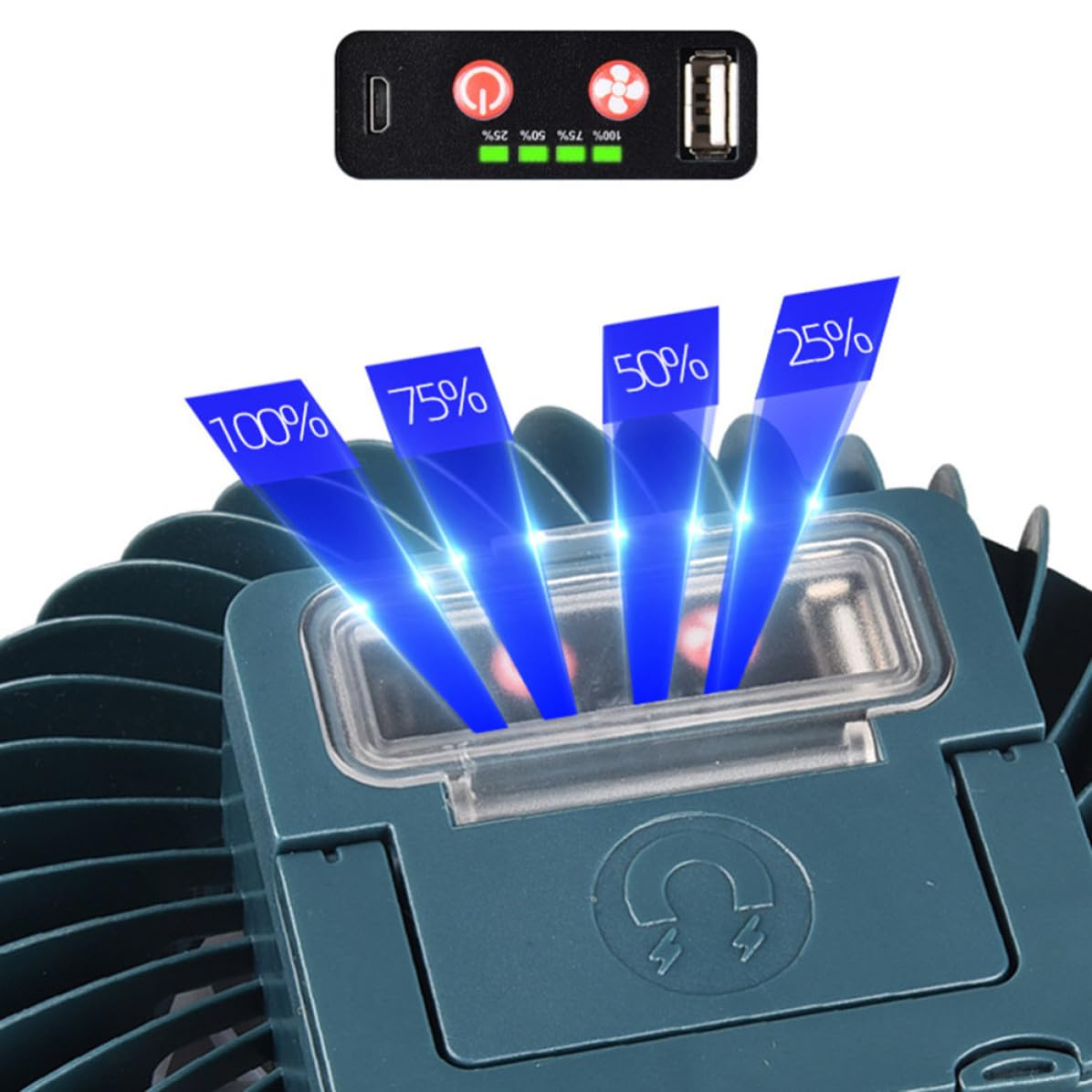 USB Lichtlüfter Herbst Party 1200mah Abs Zelt Camping Lampe mit Haken