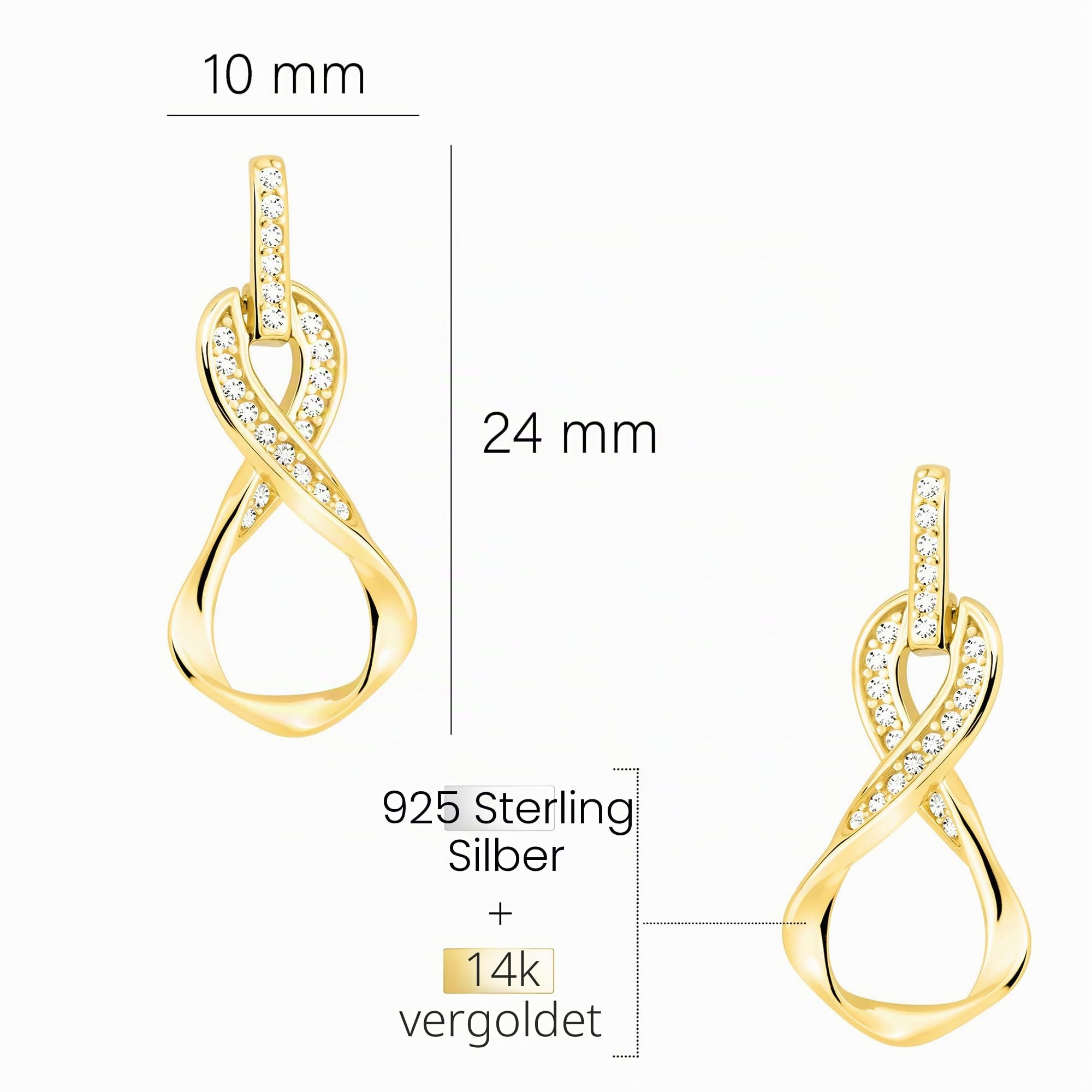 SOFIA MILANI - Damen Ohrringe 925 Silber - mit Zirkonia Steinen - Unendlich Infinity Ohrhänger