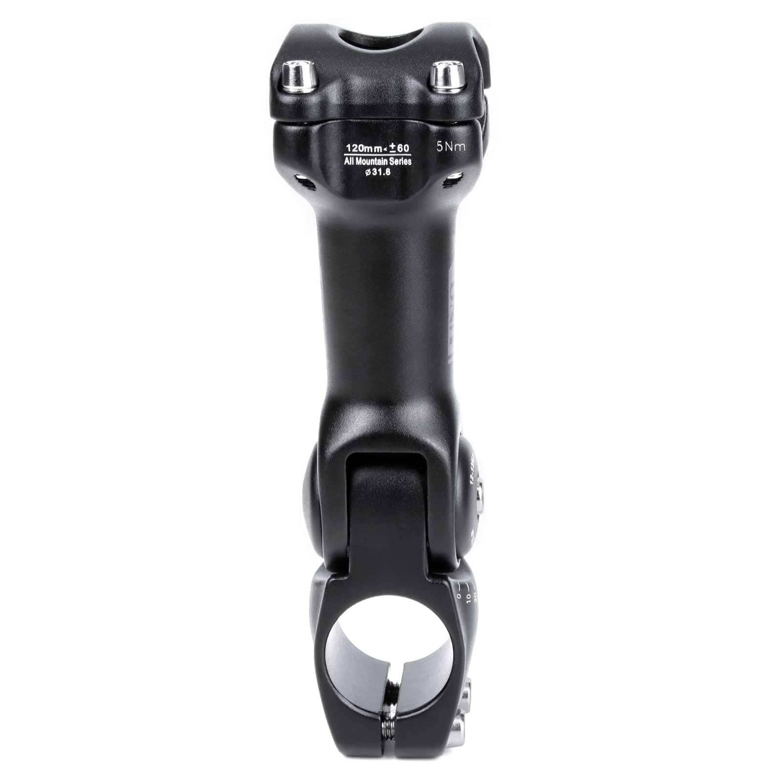 BESNIN Potence de vélo réglable de 0 à 60 degrés 31,8 mm 120 mm pour vélo, vélo de route, VTT, BMX, cyclisme (31,8 x 120 mm)