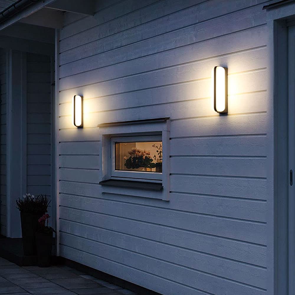 Kinkiet Zewnętrzny Led Ip65, Wodoodporny, Lampa Ścienna Z Oświetleniem Góra-Dół, Aluminiowa Lampa Ścienna Do Oświetlenia Ganku, Zewnętrzne Latarnie Ścienne, Lampy Do Ogrodu, Patio, Balkonu I Korytarz