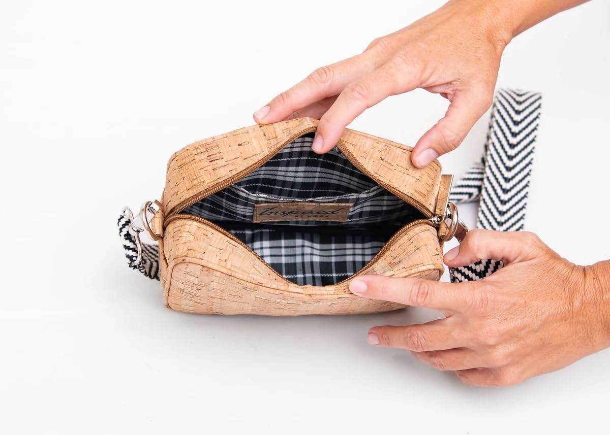 Anastasia Cork Small Crossbody Bag – Natural Vegan Purse, Adjustable Strap, Sustainable Handbag for Women