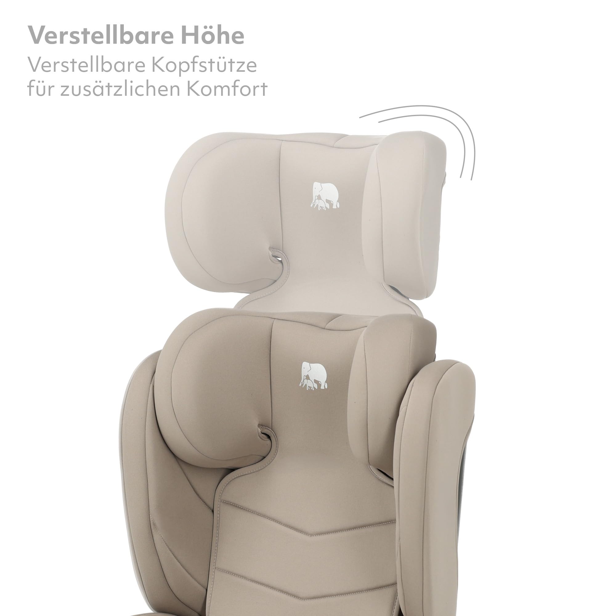 Deryan Charlie i-Size Kindersitz 100-150 cm - Gruppe 1/2/3, 9-36kg, 3,5 bis 12 Jahre, Autokindersitz mit Gurtbefestigung - Einstellbare Kopfstütze, Seitenaufprallschutz - Nougat