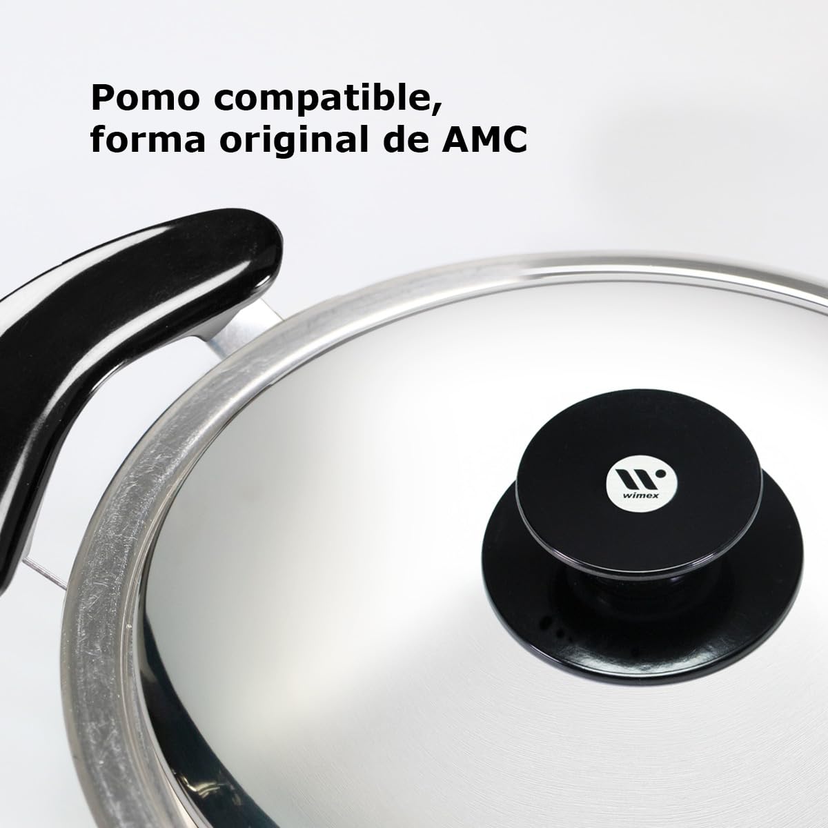 Oppaha Pomos de olla compatibles con AMC al 100% con rosca de latón y baquelita antiquemaduras, juego de 2 unidades