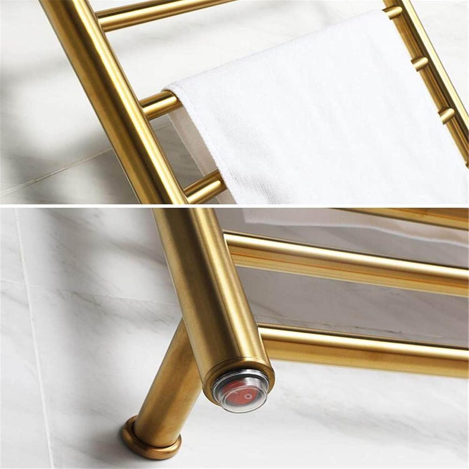 Heating Towel Rail Electric, Stainless Steel Bathroom Towel Rack, Electric Heated Towel Warmer Rail Rack, Towel Warmer Wall Mounted Round Electric Towel Stands