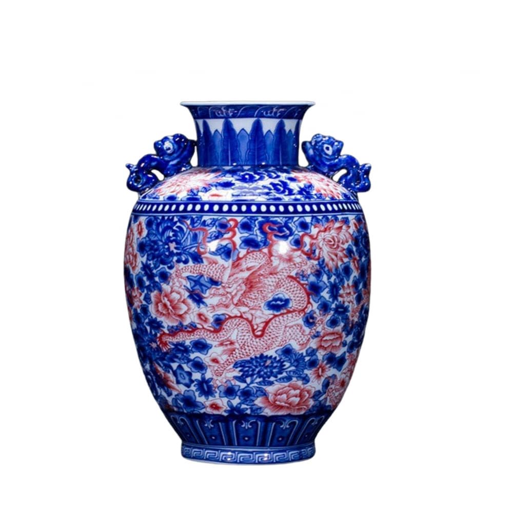 Amazon.co.jp: 花瓶 青と白の磁器の花瓶 素朴なホームデコ 素朴な装飾