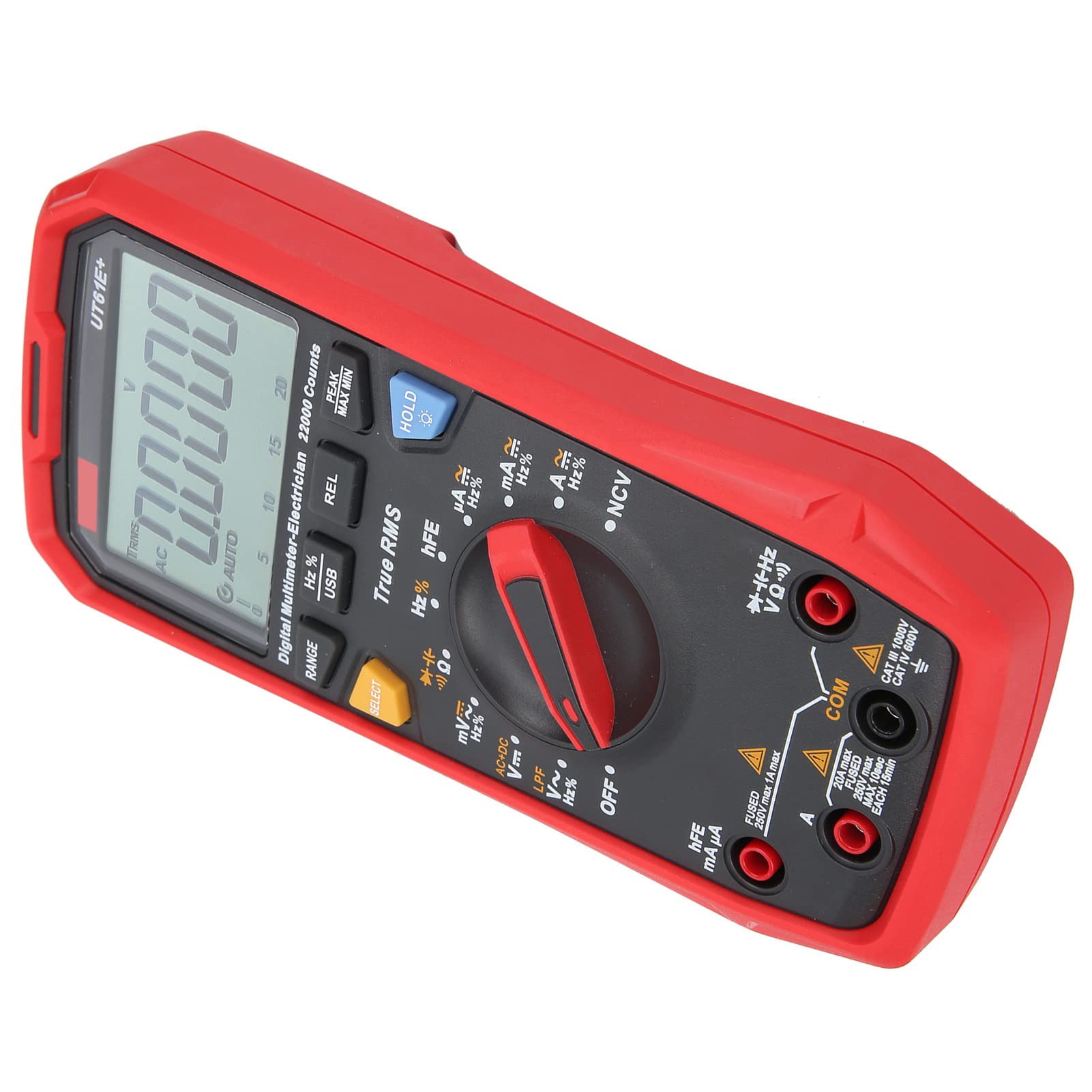 UT61E+ 1000V Cyfrowy Multimetr, Prawdziwy Tester RMS z Wyświetlaczem Podświetlenia LCD dla Instrumentów Elektryka, Obsługuje Alarm Audiowizualny