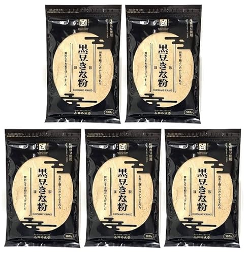 (5袋セット) 向井珍味堂 黒豆きな粉 100g(袋入、チャック付き)×5袋 丹波黒大豆使用 熱風焙煎製法 向井の香辛料 和菓子 調味料 黒大豆 和菓子 黄粉 黄な粉 甘味 きなこ