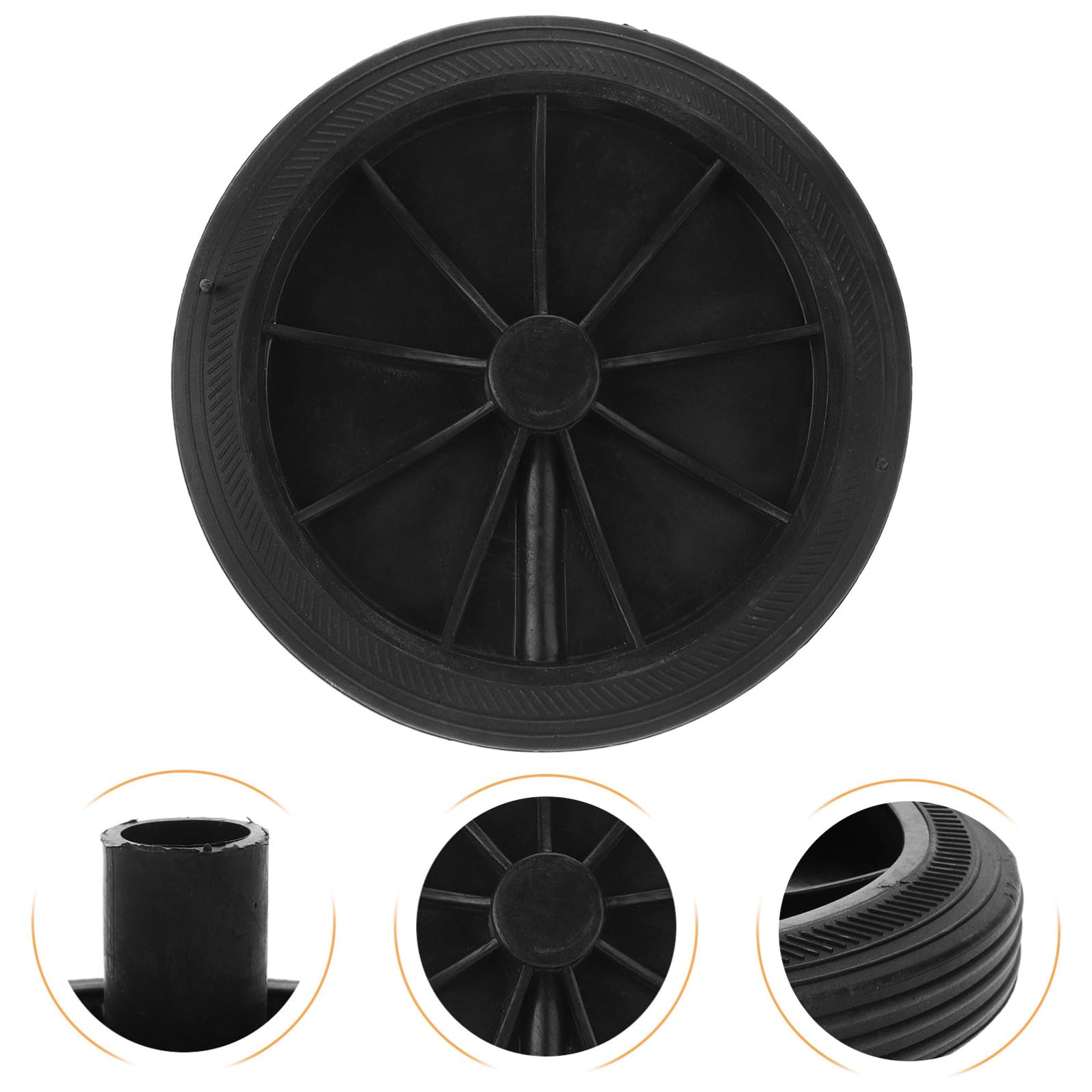CLISPEED 2 Pezzi Ruote di Ricambio per Bidoni Spazzatura Nero in Plastico Foro di 2,3cm Facili da Manutenere e Sostituire per Contenitori Rifiuti ed Esterni