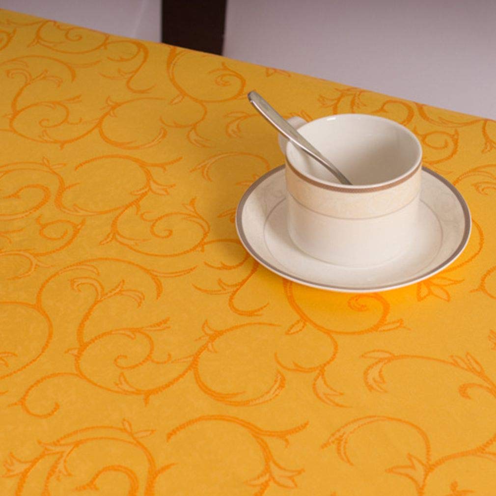 Romanstile Tovaglia rettangolare in tessuto jacquard, impermeabile, motivo floreale damascato, tovaglia decorativa in tessuto pesante, per cene, feste, vacanze, 152 x 360 cm, oro