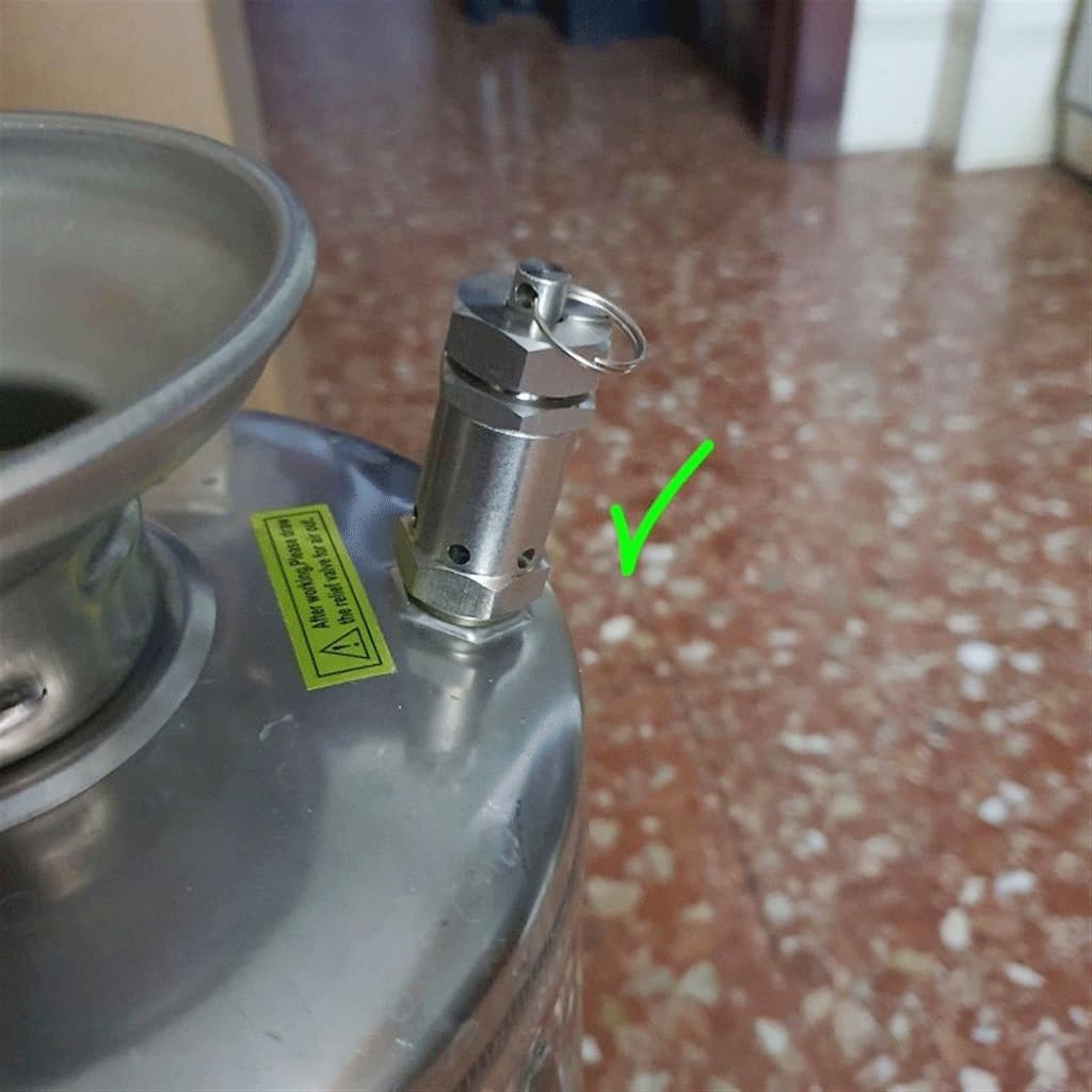 1 szt. regulowany zawór bezpieczeństwa sprężynowy do sprężarek gazowych i szybkowarów – rozmiary 1/2 cala i 1/4 cala(5Bar Fixed 1/4in)