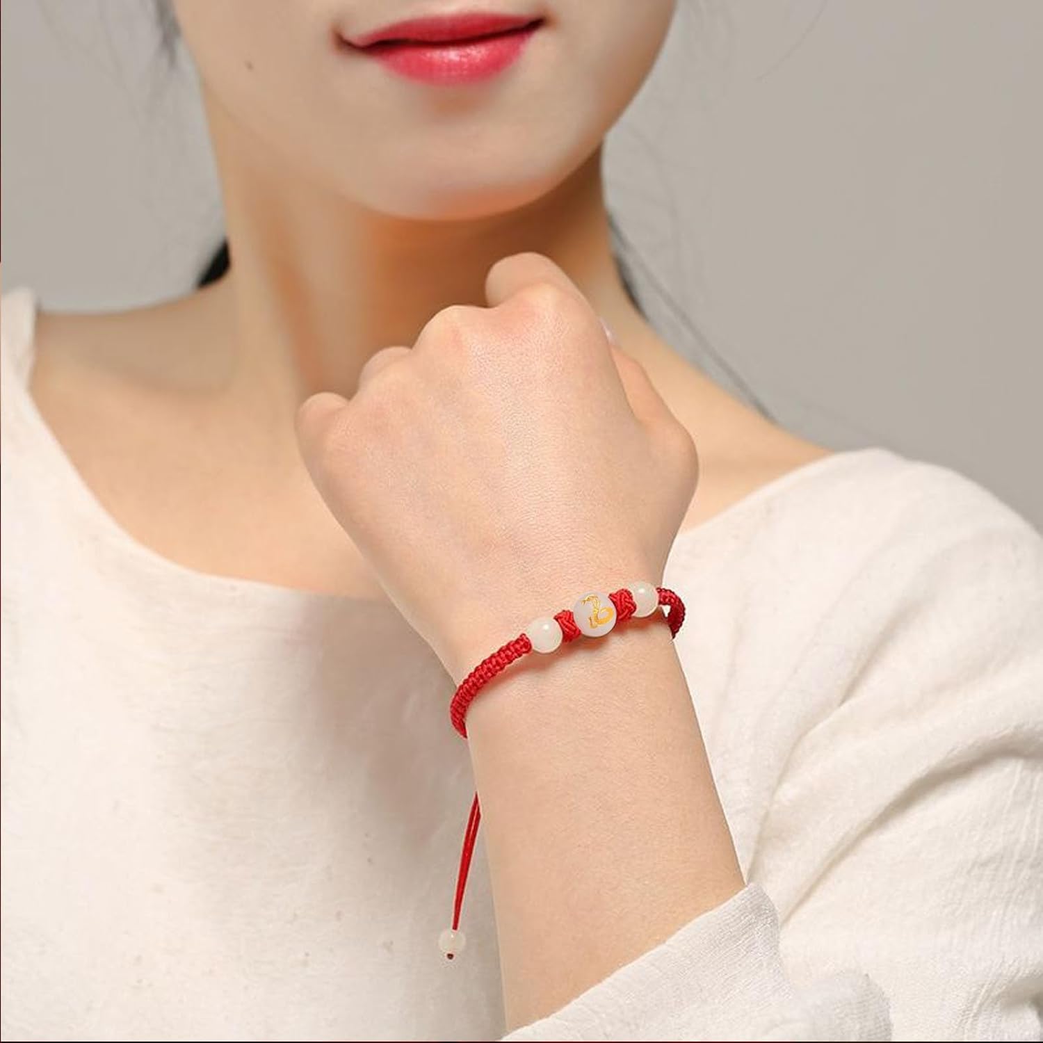 2025 New Year of Snake Red String Bracelet, Adjustable Chinese Zodiac Animal Good Luck Braided Bracelet Lucky Snake Feng Shui Red Rope Corded Bracelets Jewelry for Women Men - Image 2