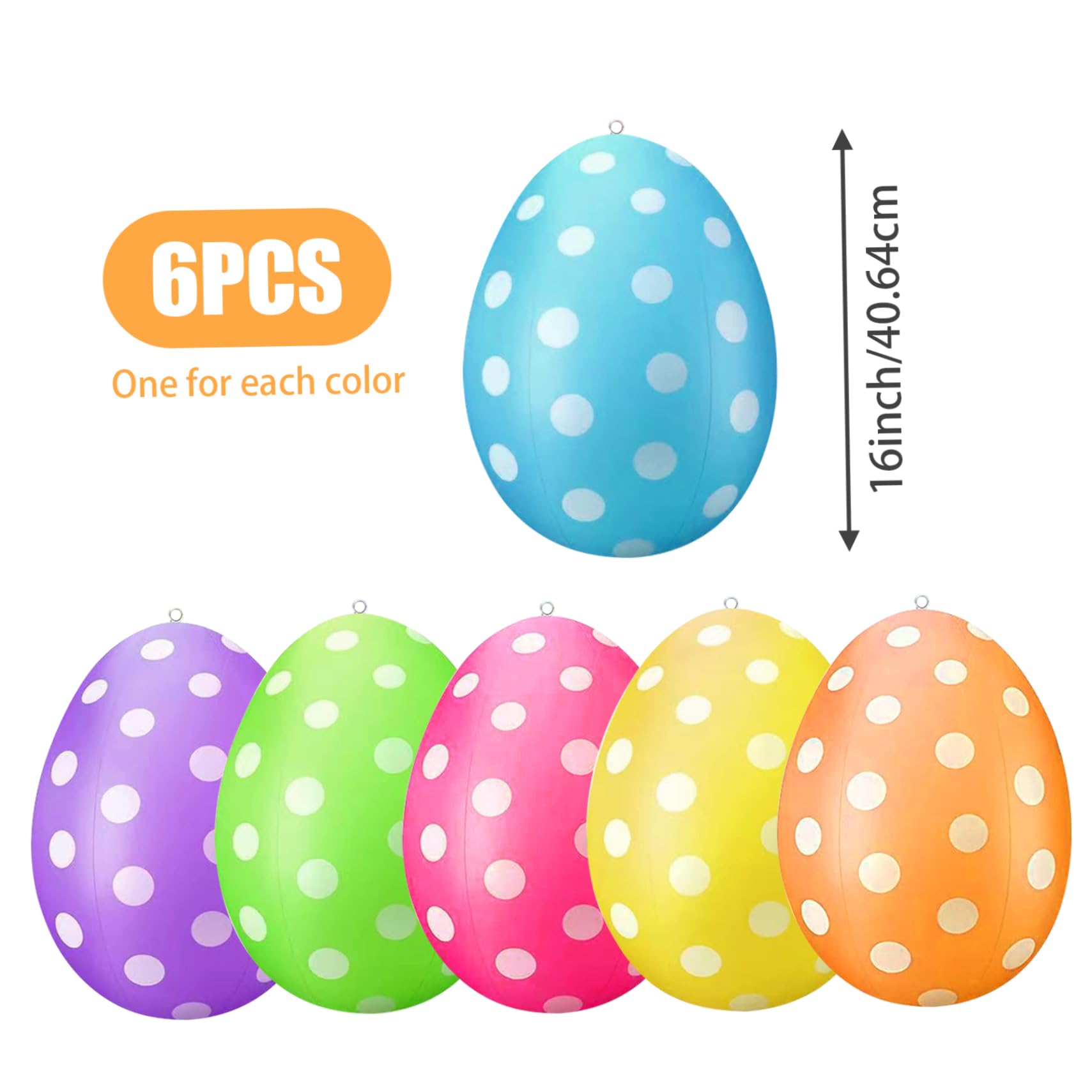 6pcs Ostern Schlauchboote im Freien Dekorationen, aufblasbare Ostereier