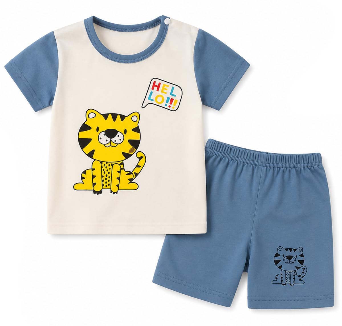 bold n elegant Kids Cotton Printed Half Sleeve Cute Cartoon Print T-Shirt & Shorts Clothing Set-picture-41