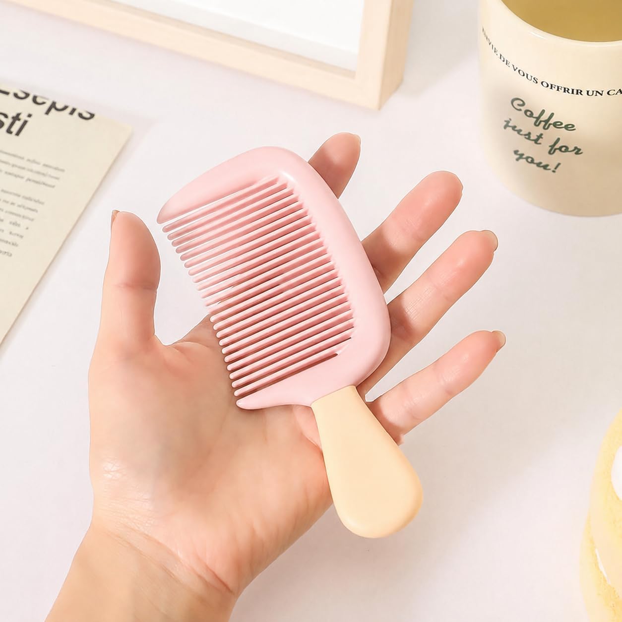 Baby Hair Comb Set for Newborn Infants & Toddlers, Soft Rounded Teeth Detangling Combs, Gentle Scalp Care, Lightweight Anti Static Plastic Hair Grooming Tools-image-44