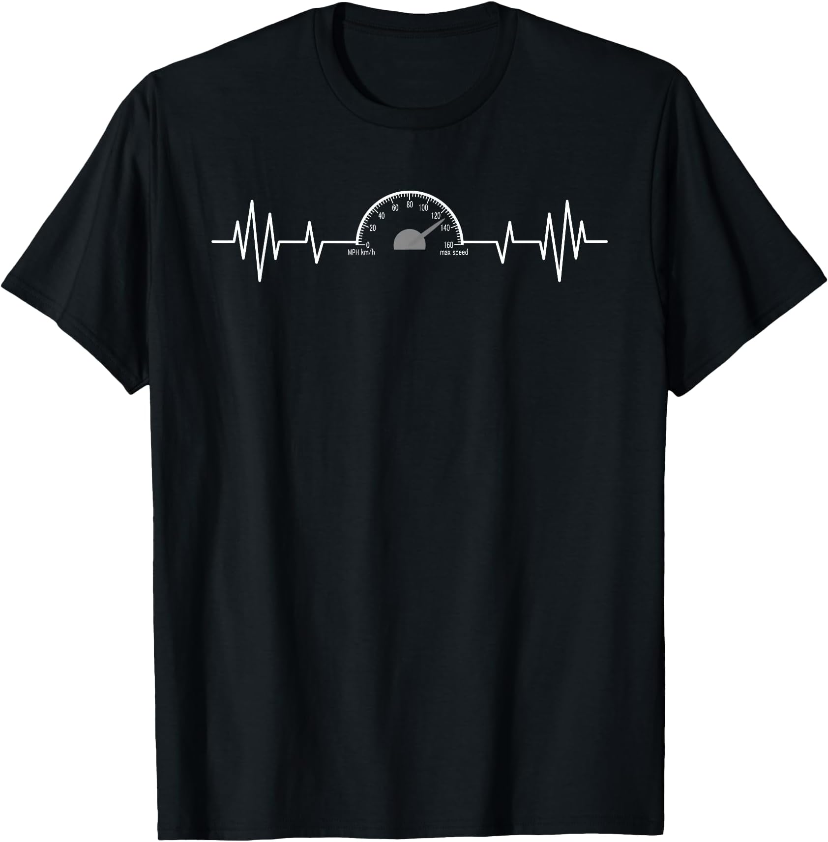 Funny Car Speedometer Auto Mechanic Guys Heartbeat Gift T-Shirt Small