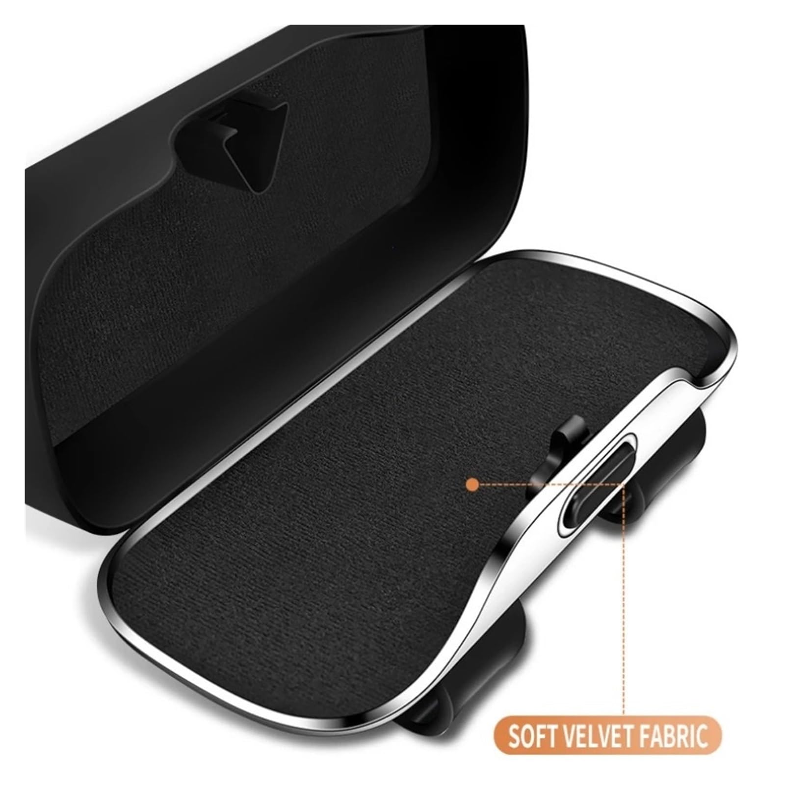 Tragbare Schalter Drücken Auto Gläser Box Stabile Stoßfest Sonnenbrille Halter ABS Expansion Raum Brillenetui Sonnenblende Brillenetui Für Auto(Black)