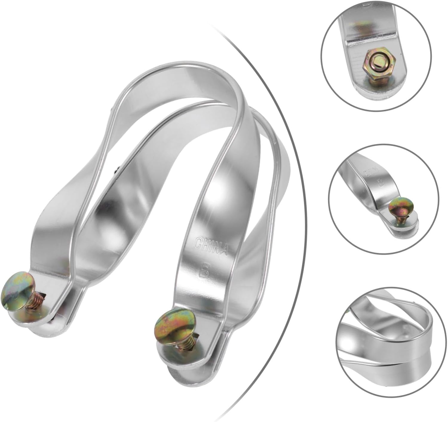 Toddmomy Heavy Duty Aluminum U-Shaped Pipe Clamp for Greenhouse Frame Support Metal Hose Clips for Garden and Greenhouse Tubing Sturdy Bracket Connector for Secure Fixing