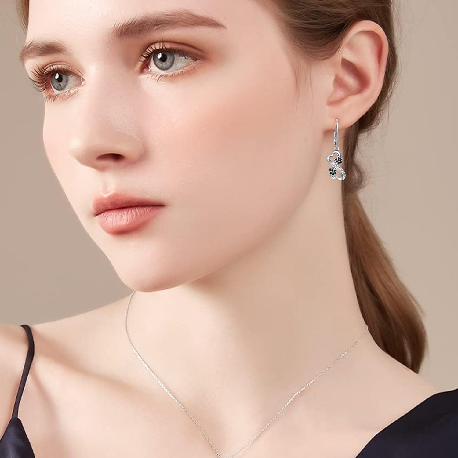 Kuh Koala Hundepfote Ohrringe für Damen 925 Sterling Silber Tier Ohrhänger Tier Schmuck Geschenke für Frauen Mädchen Tierliebhaber