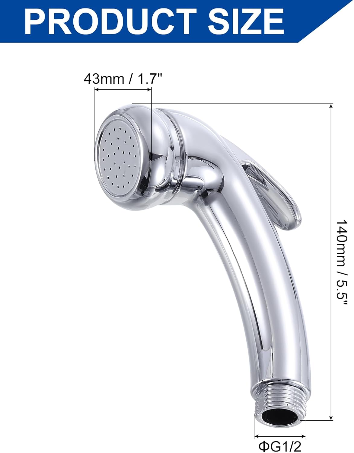 uxcell 1 Pcs Bidet Sprayer, Pressurized Handheld Bidet Sprayer for Toilet, Jet Spray Bidet Attachment Bidet Toilet Sprayer Head for Kitchen Bathroom Toilet Flushing Washing, Silver