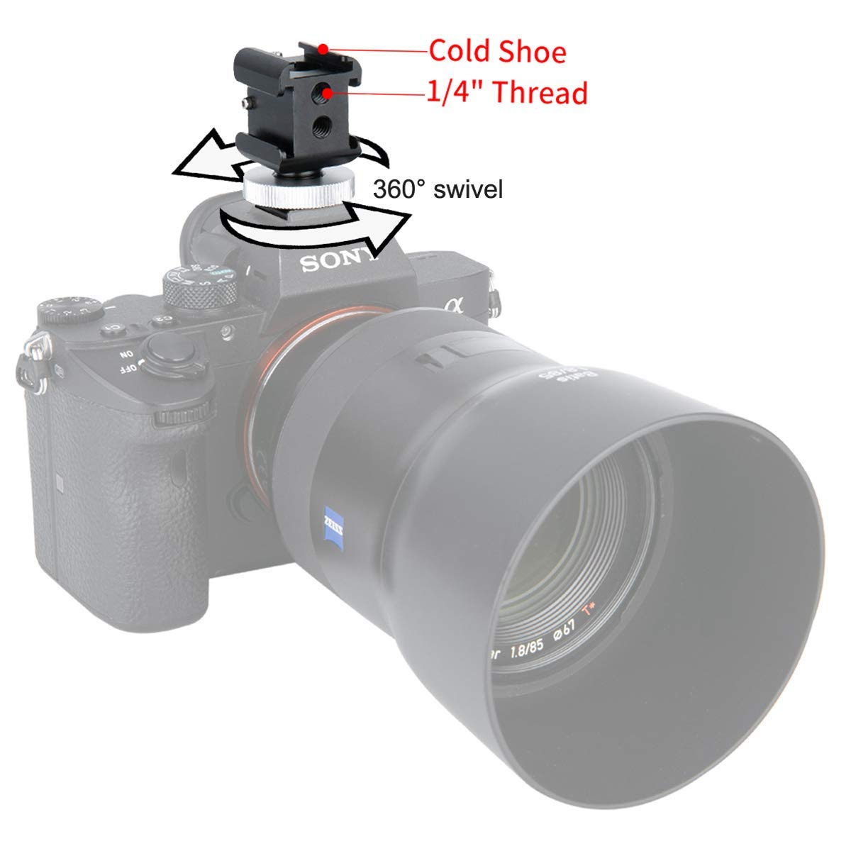 Cold Shoe-verlengbeugel, Actiecamerabasis van Aluminiumlegering, Uitbreidingsadapter voor Invullichtmicrofoon, met Statiefbevestiging, voor X4