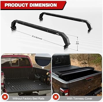 Universal OEM Pickup Bed Cross Bar 4X4 Truck Bed Ladder Rack Compatible for Toyota Tacoma Tundra Compatible for Jeep Wrangler Gladiator JT