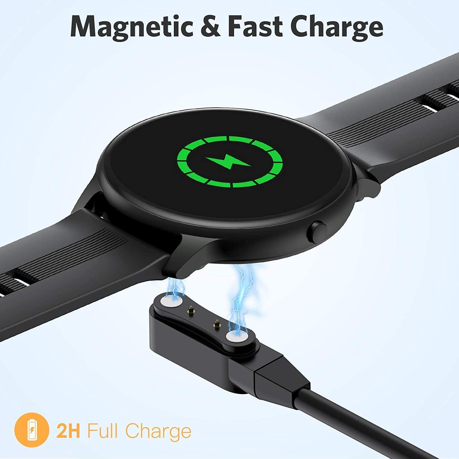 Chargeur universel magnétique de 4 mm, câble de charge magnétique à 2 broches pour montre intelligente, distance de charge compatible de 3,8 à 4,2 mm