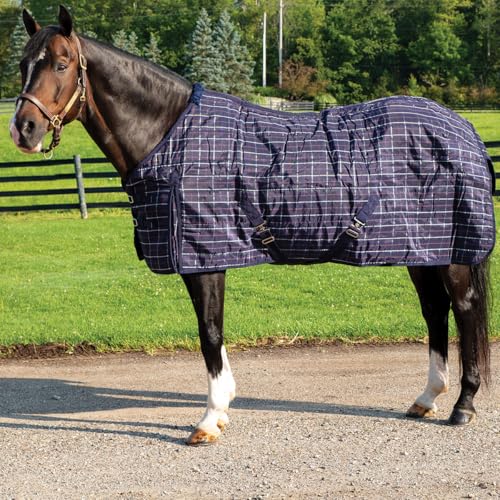 Country Pride Highland 1200D Heavyweight Stable Blanket (72, Navy Plaid)