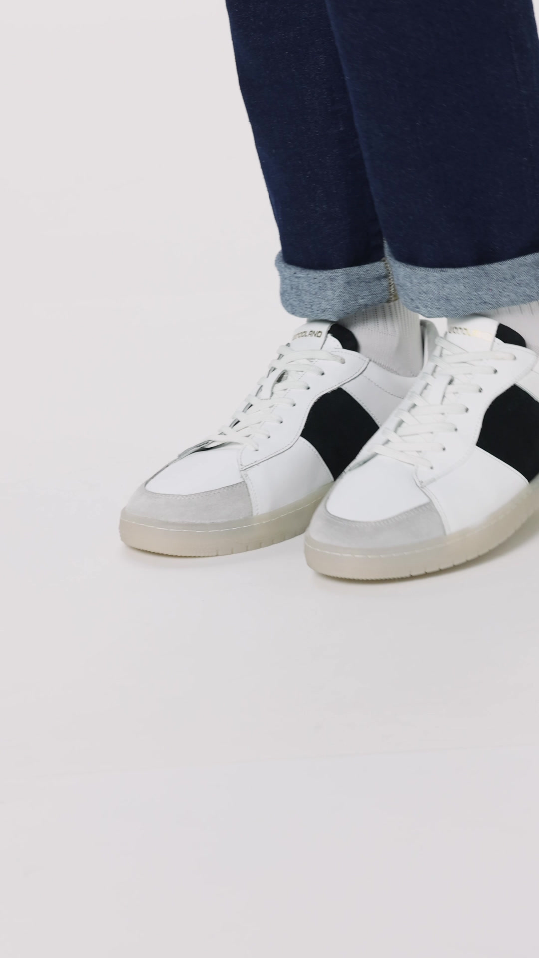 Buy Woodland Men's White/Black PU Sneakers-7 UK (41EURO) (OSNK