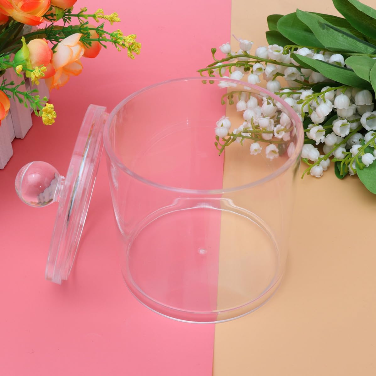 Cotton Swab Storage Jar with Lid for Cosmetic Brush
