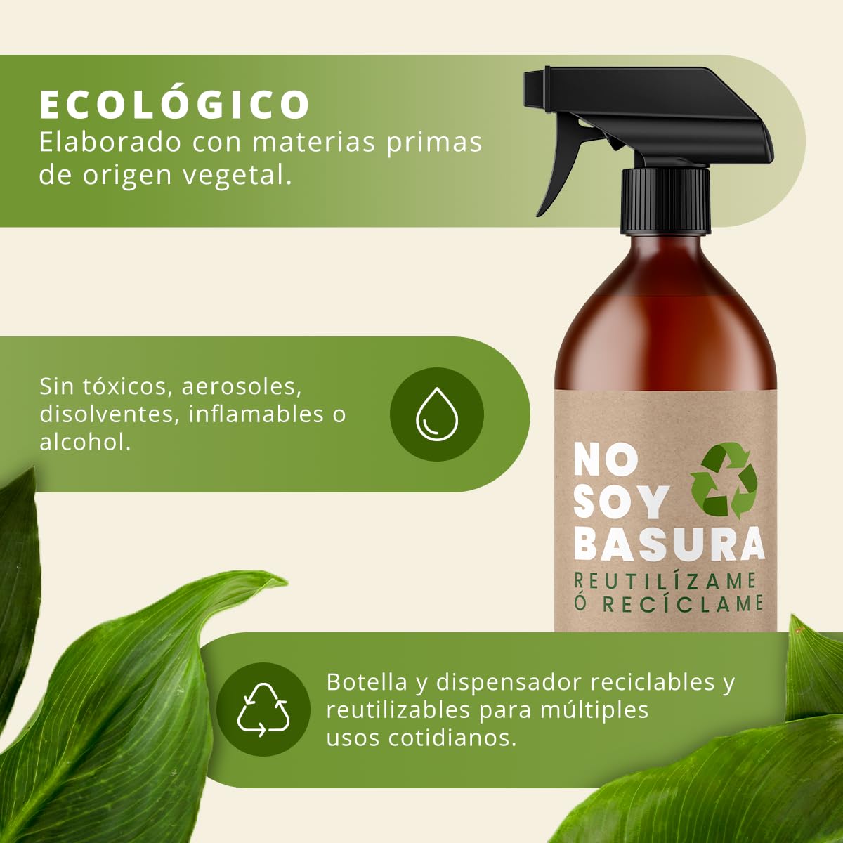 Neutralizador líquido de Olores Multiusos Spray - Fórmula Green - Ideal para eliminar el olor a humedad, mascotas, pescado, comida…, entre otros - Aroma Aloe vera - SCENTECHNOLOGIES (1000 ml)
